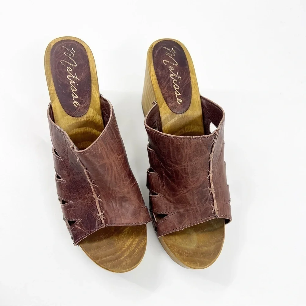 ✅ MATISSE KARA‎ PLATFORM CLOG SANDAL BROWN SIZE 10 Y2K SUMMER